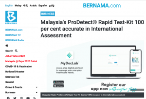 Bernama - 02 March 2022 - ProDetect - Rapid Test Kit - Mediven